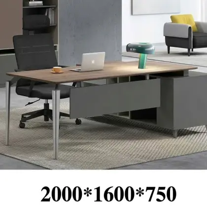 Bàn Làm Việc Văn Phòng Chữ L Tủ Phụ Có Yếm Lửng HT-VL-D0120