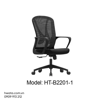Ghế Xoay Văn Phòng Lưng Lưới Có Tay Vịn Hwata HT-B2201-1