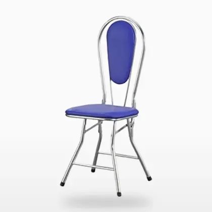 Ghế Dựa Xếp Inox HWATA GX26A Mặt Simili Xanh Dương 