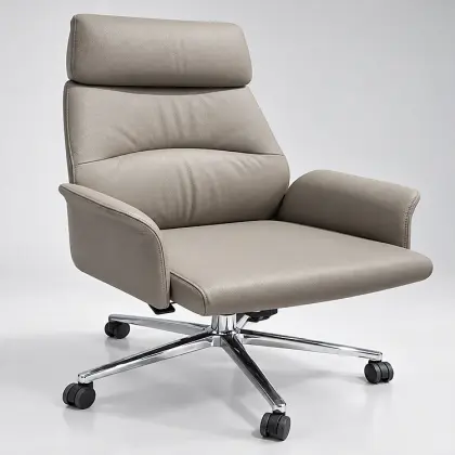 Ghế Xoay HWATA HT-A807 Đệm Xám, Tựa Đầu Êm
