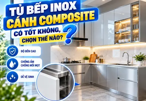 Tủ Bếp Inox Cánh Composite: Có Tốt Không, Chọn Thế Nào?
