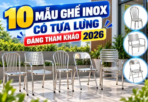 10 Mẫu Ghế Inox Có Tựa Lưng Đáng Tham Khảo 2026