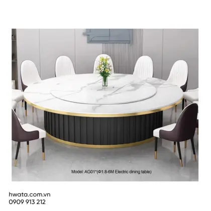 Bàn Ăn Tròn Xoay Điện HT-AG01 (Ø1.8m)