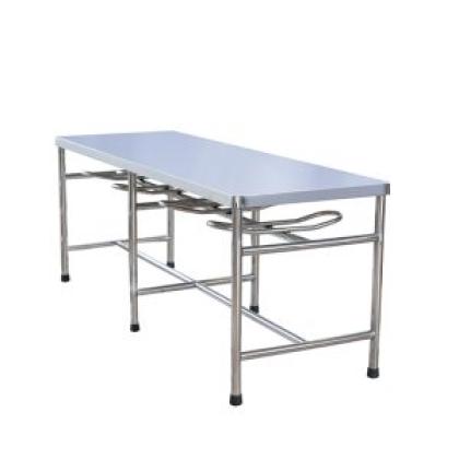 Bàn Chữ Nhật Inox Cố Định 2m có móc ghế BCN7