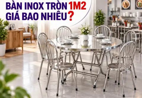 Bàn Inox Tròn 1m2 Giá Bao Nhiêu? Có Hợp Gia Đình, Quán Ăn?