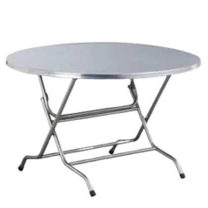 Bàn Tròn Inox Gấp Chân Liền Rộng 1m4 