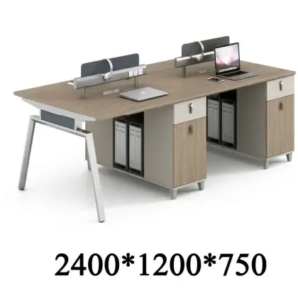 Cụm Bàn Làm Việc 4 Chỗ Ngồi Tủ Phụ Vách Ngăn HT-Z01-2412