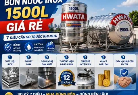 Bồn Nước Inox 1500L Giá Rẻ: 7 Điều Cần So Trước Khi Mua