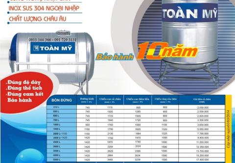Bồn nước Toàn Mỹ - những lưu ý cần biết trước khi chọn mua và khi sử dụng. 
