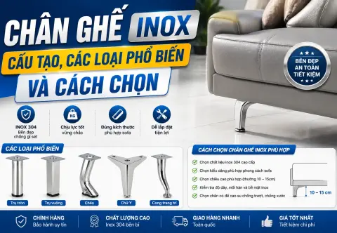 Chân ghế inox: Cấu tạo, các loại phổ biến và cách chọn