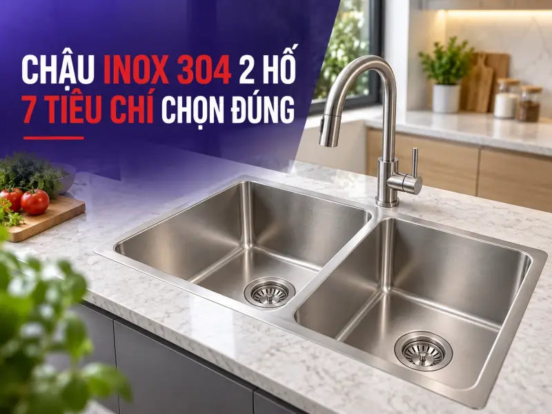 Chậu Inox 304 2 Hố: 7 Tiêu Chí Chọn Đúng Cho Bếp Gia Đình