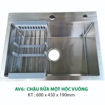 Chậu Rửa Chén Inox Hwata AV6 Một Hộc