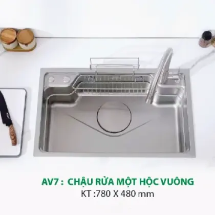 Chậu Rửa Chén Inox Hwata AV7 Một Hộc