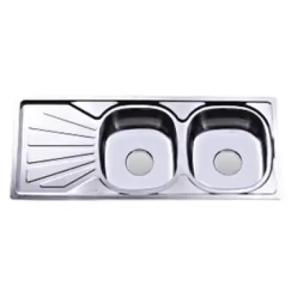 Chậu Rửa Chén Inox Hwata BDC4 Hai Hộc, Một Bàn