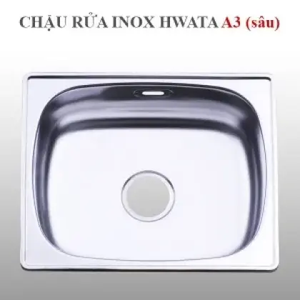 Chậu Rửa Chén Inox Hwata A3 (sâu) Một Hộc