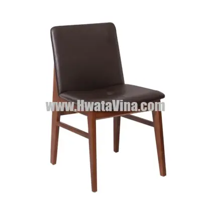 Ghế Dựa Cố Định Chân Gỗ Mặt Nệm Simili