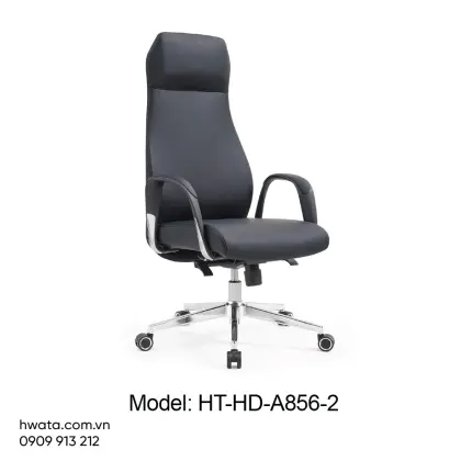 Ghế Xoay Văn Phòng Lưng Da Có Tay Hwata HT-HD-A856-2