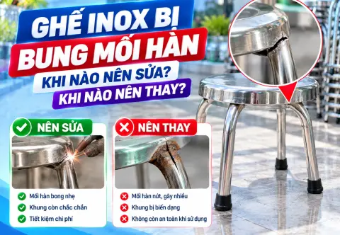 Ghế Inox Bị Bung Mối Hàn: Khi Nào Nên Sửa, Khi Nào Nên Thay?