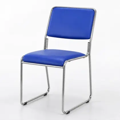 Ghế Dựa Inox Cố Định mặt Simili HWATA GCD24 Nệm Xanh Chân Chữ U