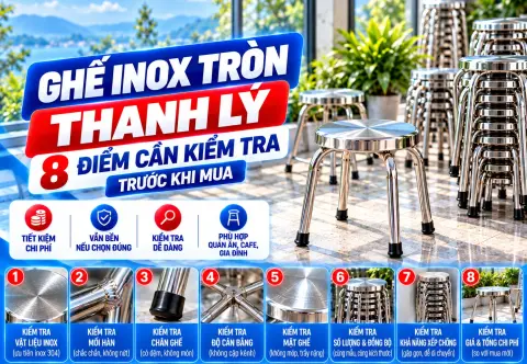 Ghế Inox Tròn Thanh Lý: 8 Điểm Cần Kiểm Tra Trước Khi Mua