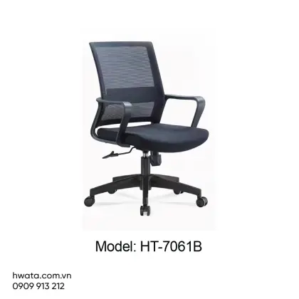 Ghế Xoay Văn Phòng Lưng Lưới Có Tay Hwata HT-7061B