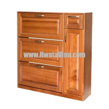 Kệ Giày Xoay Gỗ Có Hộc Kéo