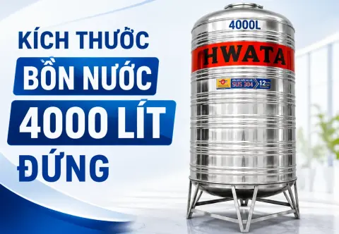 Kích Thước Bồn Nước 4000 Lít Đứng HWATA: H4000D & H4000N