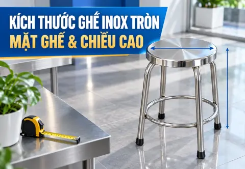 Kích Thước Ghế Inox Tròn Bao Nhiêu? Mặt Ghế & Chiều Cao