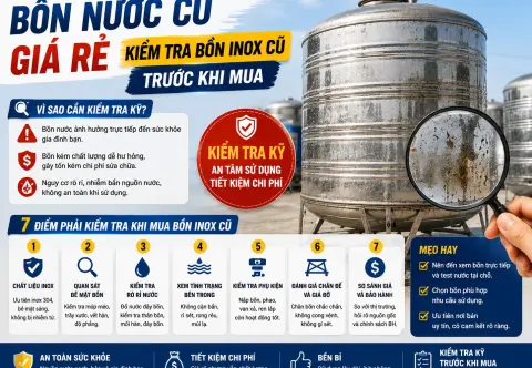 Bồn Nước Cũ Giá Rẻ: Kiểm Tra Bồn Inox Cũ Trước Khi Mua