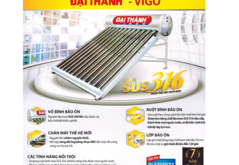 Máy nước nóng năng lượng mặt trời Đại Thành 300l - Những lưu ý trước khi mua sử dụng