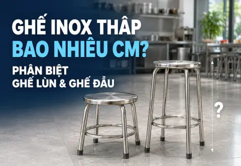 Ghế Inox Thấp Bao Nhiêu Cm? Phân Biệt Ghế Lùn & Ghế Đẩu Thường
