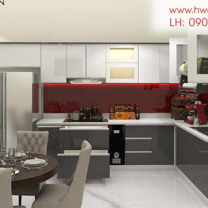 Kệ bếp inox 304 cửa Acrylic HWARC 03