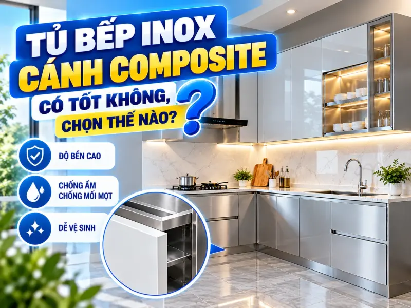 Tủ Bếp Inox Cánh Composite: Có Tốt Không, Chọn Thế Nào?