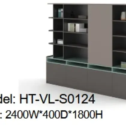 Tủ Tài Liệu Lãnh Đạo Cánh Gỗ, Kính HT-VL-S0124 