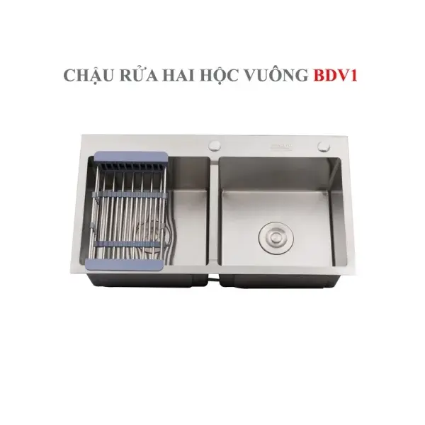 Chậu Rửa Chén Inox Hai Hộc Hwata BDV1 