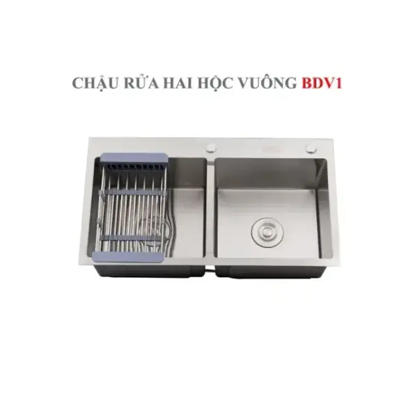 Chậu Rửa Chén Inox Hwata BDV2 Hai Hộc