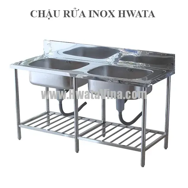 Chậu Rửa Chén Inox Hwata Hai Hộc CCN02 