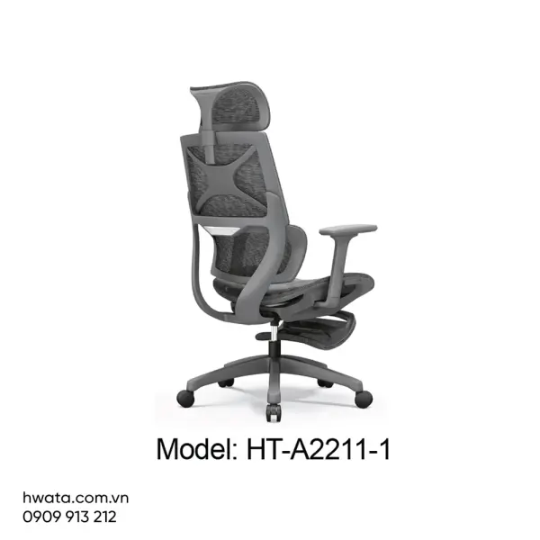 Ghế Xoay Văn Phòng Công Thái Học Lưng Lưới Có Tay Hwata HT-A2211-1