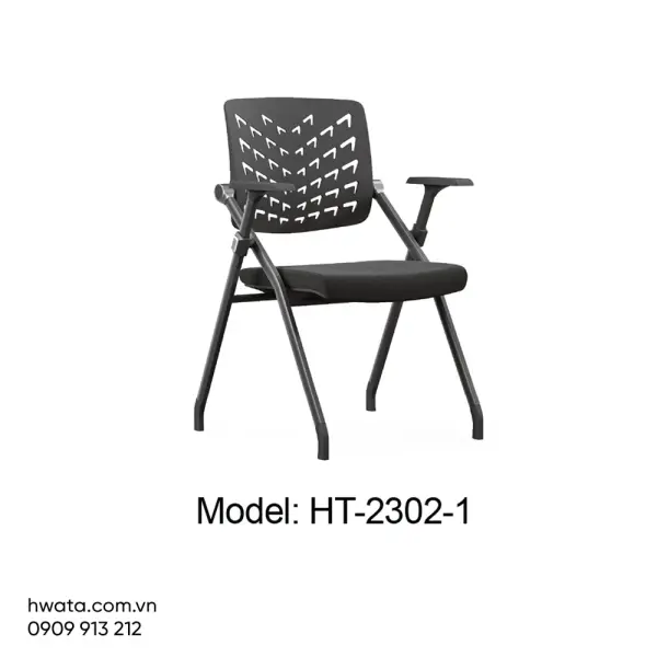 Ghế Xếp Văn Phòng Lưng Nhựa Có Tay Hwata HT-2302-1
