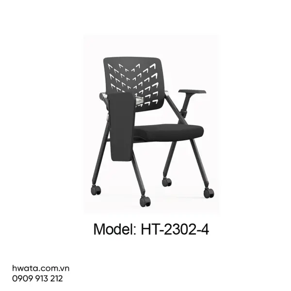 Ghế Xếp Văn Phòng Lưng Nhựa Bàn Gấp Gọn Có Tay Hwata HT-2302-4