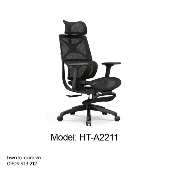 Ghế Xoay Văn Phòng Công Thái Học Lưng Lưới Có Tay Hwata HT-A2211