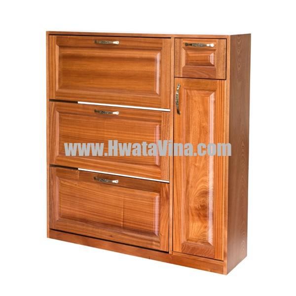 Kệ Giày Xoay Gỗ Ghép Có Hộc Kéo