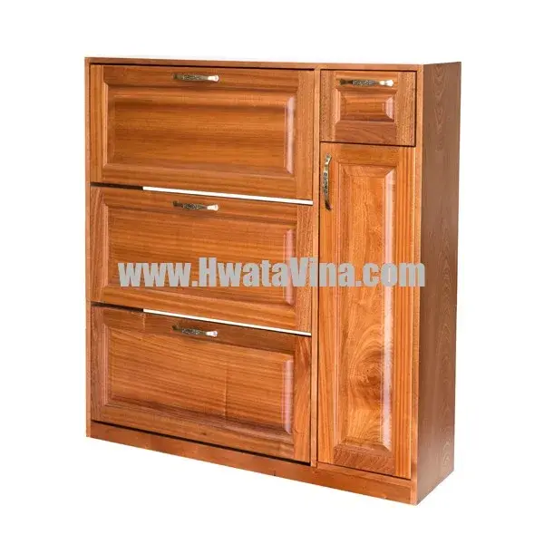Kệ Giày Xoay Gỗ Có Hộc Kéo