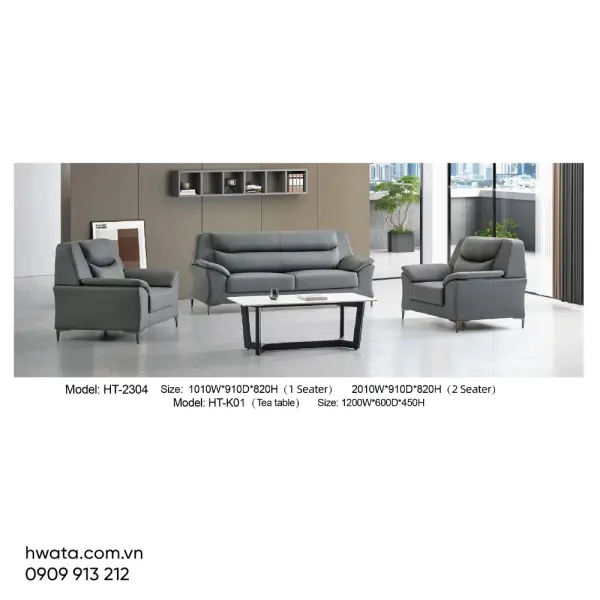 Bộ Bàn Ghế SoFa Văn Phòng Hwata Bọc Da HT-2304