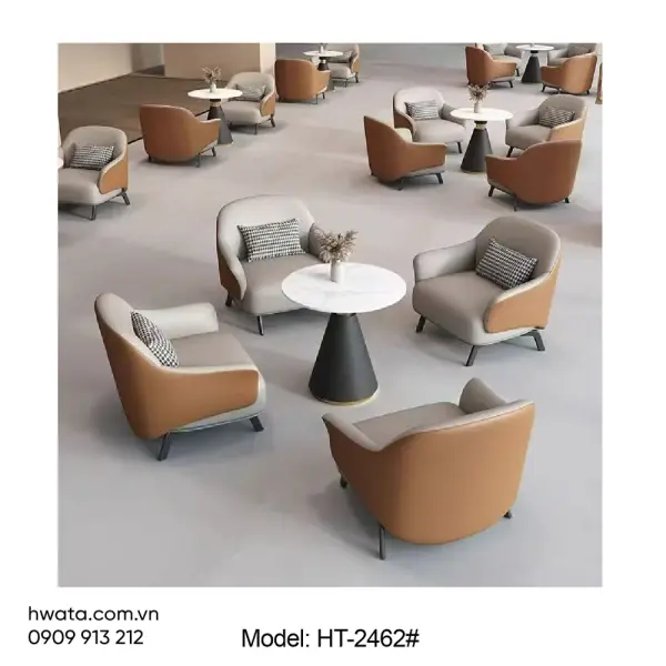 Bộ Bàn Ghế SoFa Thư Giãn Hwata Bọc Da HT-2462