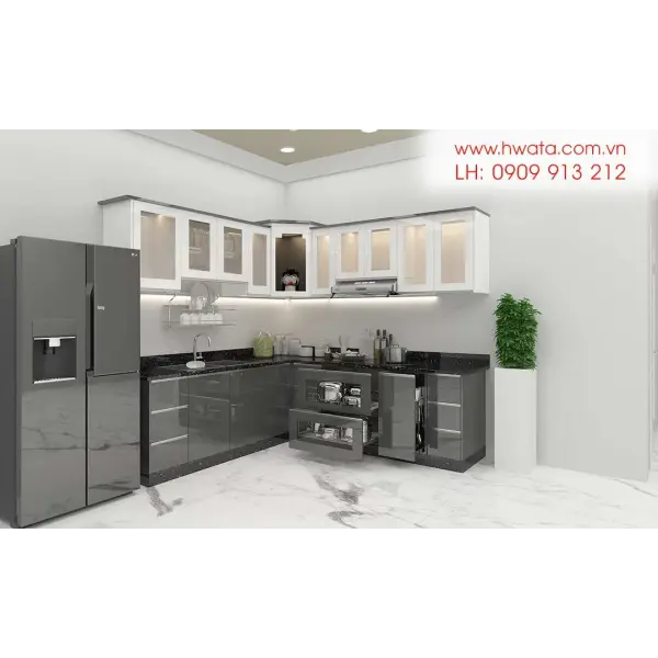 Kệ bếp inox 304 cửa Acrylic HWARC 06