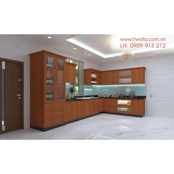 Kệ bếp inox 304 Hwata, cửa gỗ xoan đào HWXD 03