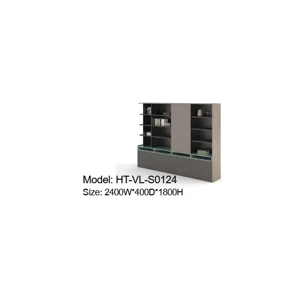 Tủ Tài Liệu Lãnh Đạo Cánh Gỗ, Kính HT-VL-S0124 