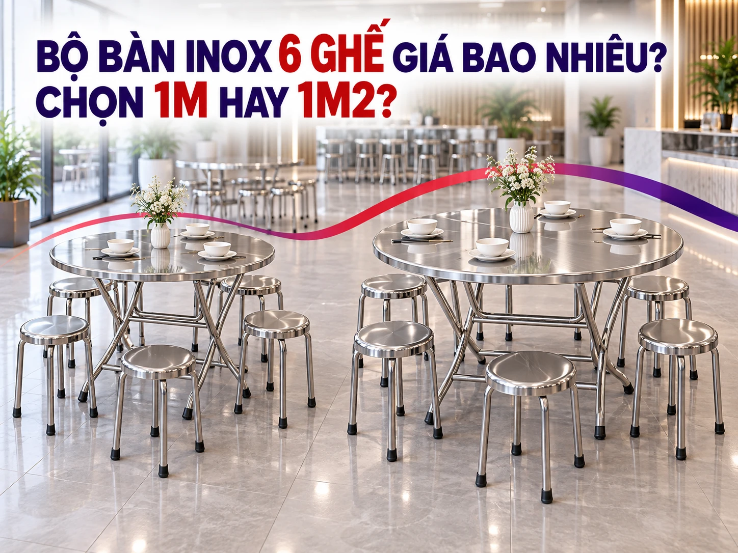 Bộ bàn inox 6 ghế giá bao nhiêu với bàn BT12 và ghế inox HWATA