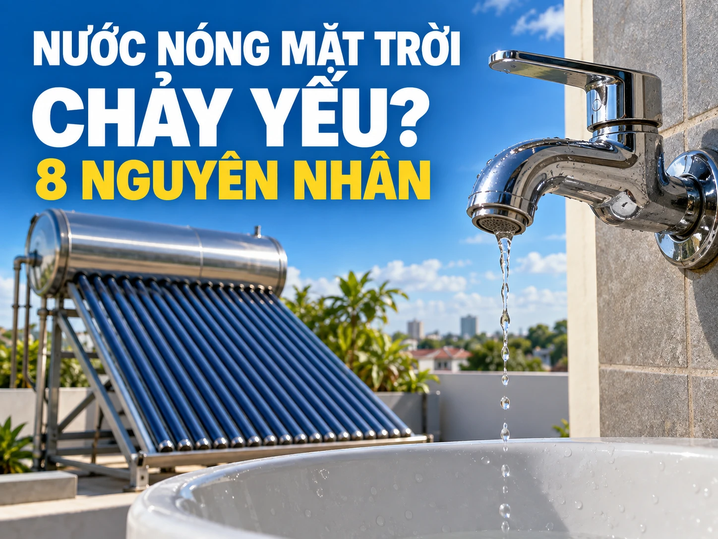 Nước nóng năng lượng mặt trời chảy yếu và cách kiểm tra tại vòi